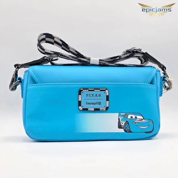 Loungefly Disney Pixar Cars Lightning McQueen Dinoco Light-Up Crossbody Bag New - Picture 4 of 4